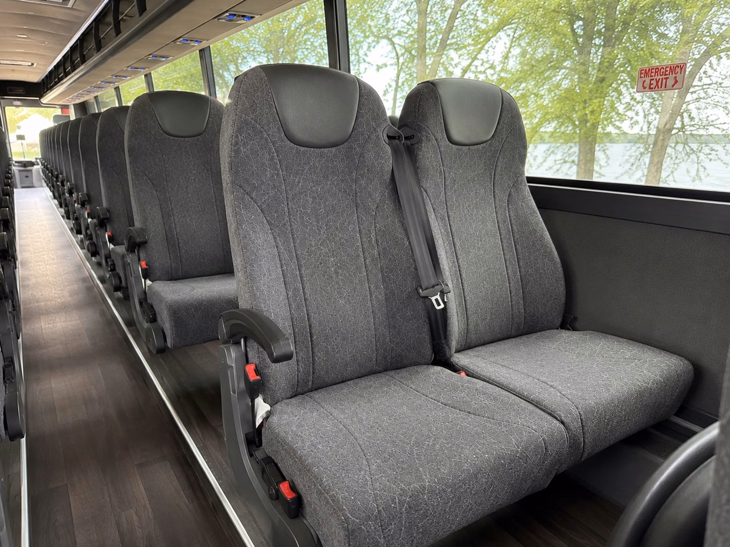 56 passenger charter bus inside